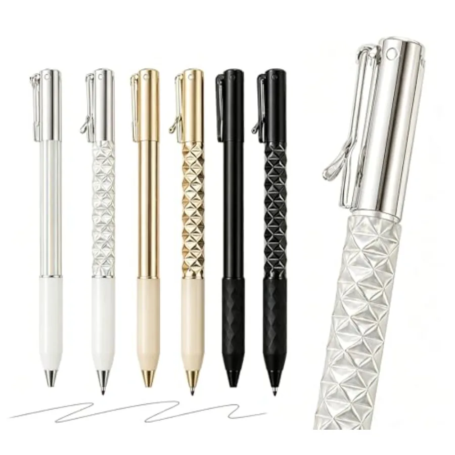 

One-Click Deformation Fidget Pen, Funny Cool Gel Pen Black Ink, Fine point smooth writing pens, 6 Pcs Set with Gift Storage Pen