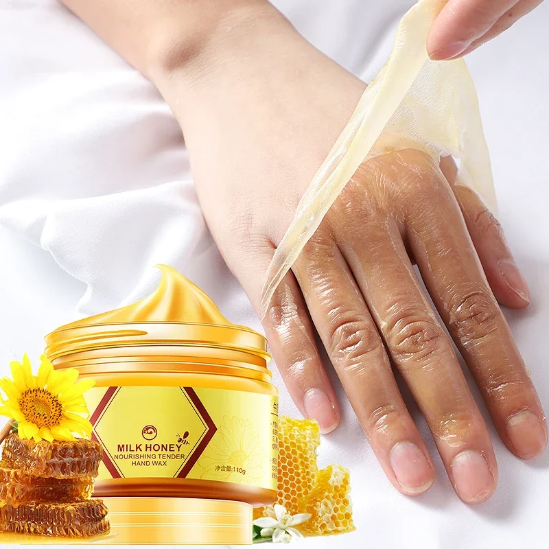 Magical Milk Honey Hand Mask Hand Wax Moisturizing Whitening Skin Care Exfoliating Calluses Hand Film Hands Care Cream 110g