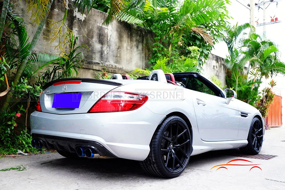 Carbon Fiber Spoiler Rear Car Wing Bumper For Mercedes SLK class R172 SLK250 SLK200 SLK350 SLK55 2012+