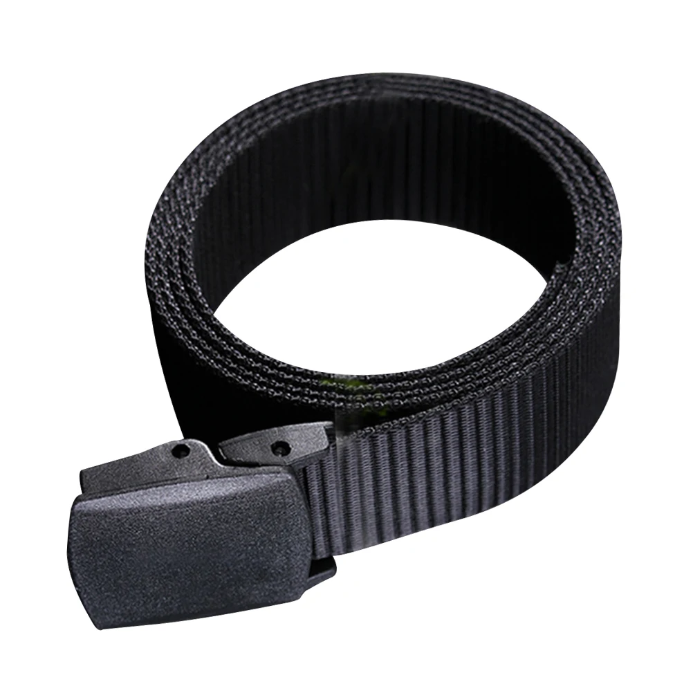 Men'S Anti-Allergy Canvas Belt 130Cm Black Nylon Web Outdoor Casual Belt For Military Jeans Wear-Resistant Men Canvas Belts
