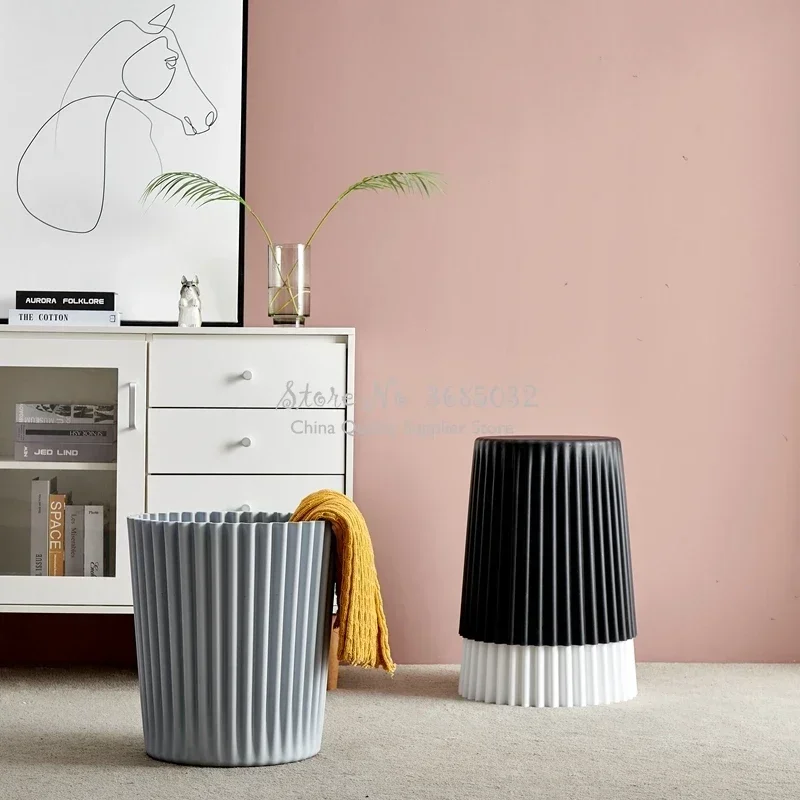 New Wrinkle Plastic Coffee Table,Macaroon Color,Living Room Side Table,Bedside Round Table,Creative Stool,Cake-shaped Home Decor