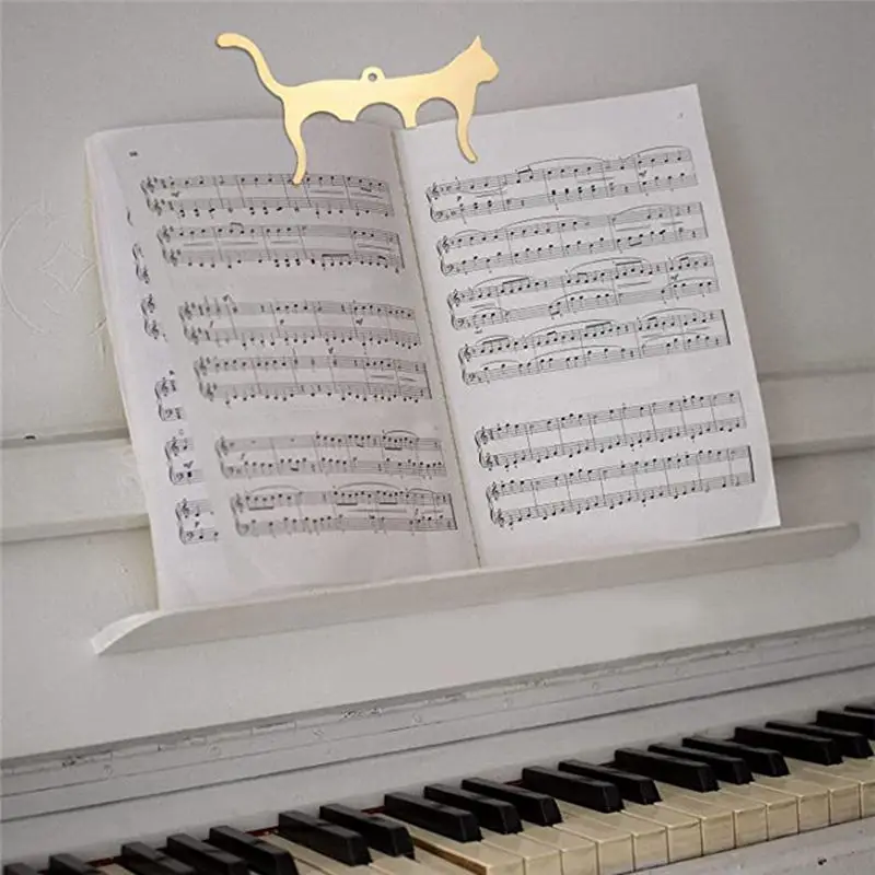 Stylish-Metal Music Book Clip Outdoor Performance, Notes, Book, Piano, Guitar, Violin (Gold)
