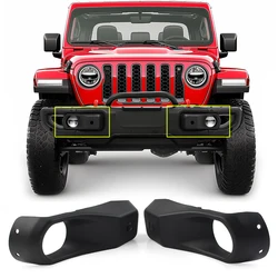 Fog Light Cover Front Bumper Fog Lamp Covers Trim Bezel For Jeep Wrangler JL 2018+ 10th Anniversary Rubicon Steel Front Bumper
