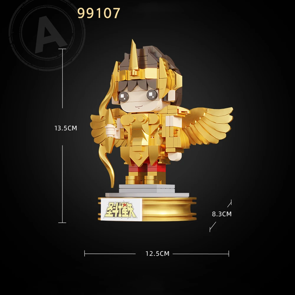 Classic Japan Anime Saint Seiyas Building Block Assemble Model Bricks Big Head Toy Gold Sagittarius Aiolos Collection For Gift