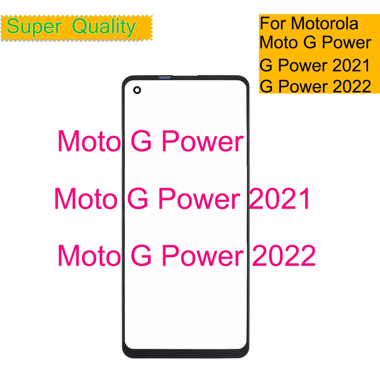 10Pcs/Lot For Motorola Moto G Power 2021 2022 Touch Screen Panel Front Outer Glass LCD Lens With OCA Glue