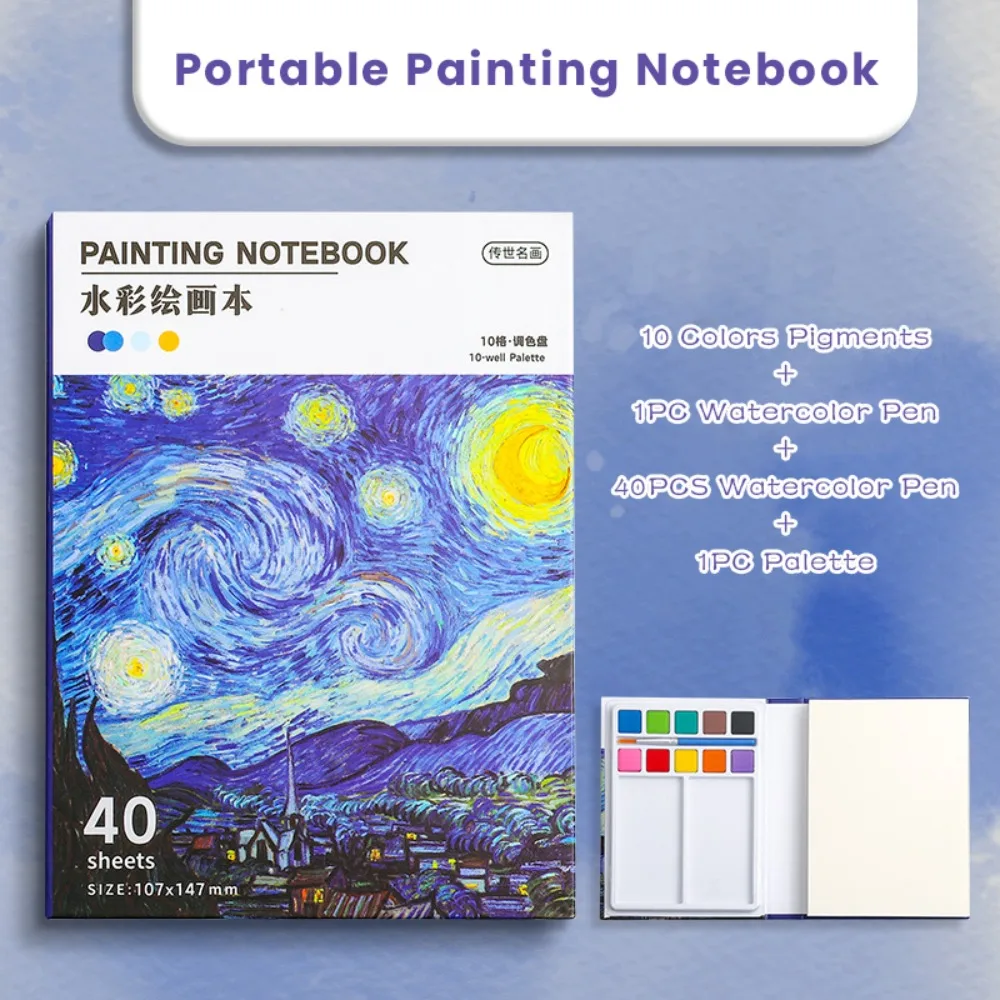 Carta da acquerello professionale in formato A3 con pigmento/pennello, taccuino per pittura addensato, quaderno per schizzi artistici da viaggio