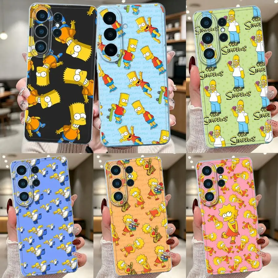 Cute S-Simpsons Case for Samsung Galaxy S26 Ultra Note 10 20 S10 S25 Plus S25+ S21 S24 FE S26+ S22 S23 S20 Clear Phone Cover