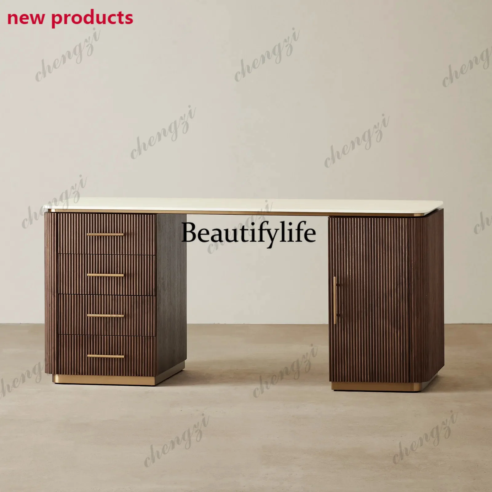 a68American retro French minimalist marble desk home writing desk computer table