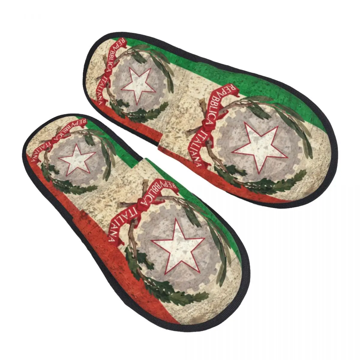 Custom Flag Of Italy Cozy Scuff With Memory Foam Slippers Women Italian Patriotic Gift Hotel House Shoes