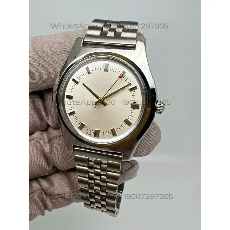 Classic 17 Jewels Manual Mechanical Watch Three Hands Dial Leather Strap Men Gift Wristwatch