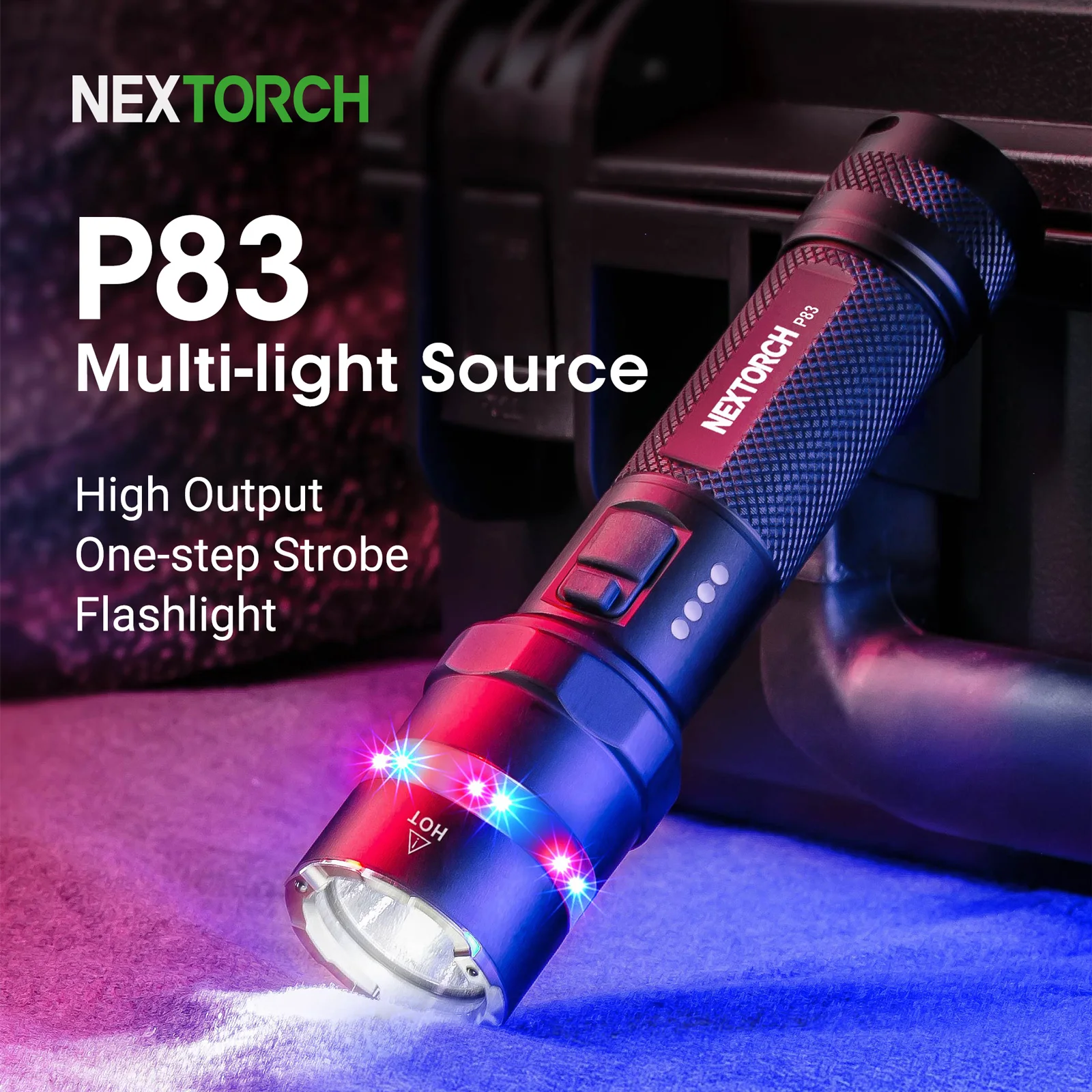 Nextorch High Power LED Flashlight, Powerful Military Tactical Light, 1300 Lumens Rechargeable LED Torch Light P83