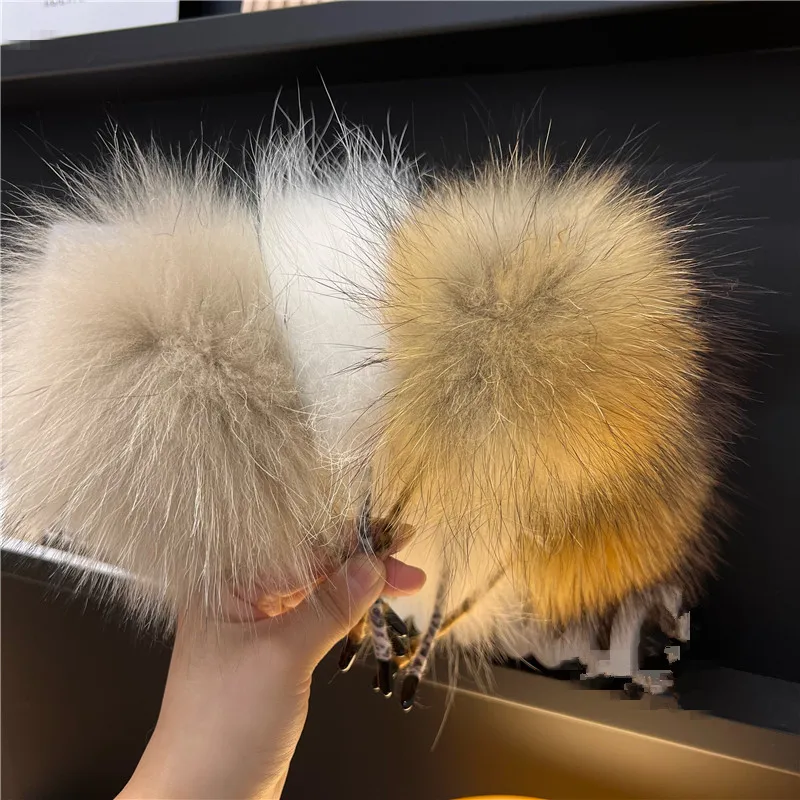 Lovely Cat Ear Hairband Real Raccoon Fur Pompom Headband hair Hoop Solid Color Fluffy Hair Accessories for Women