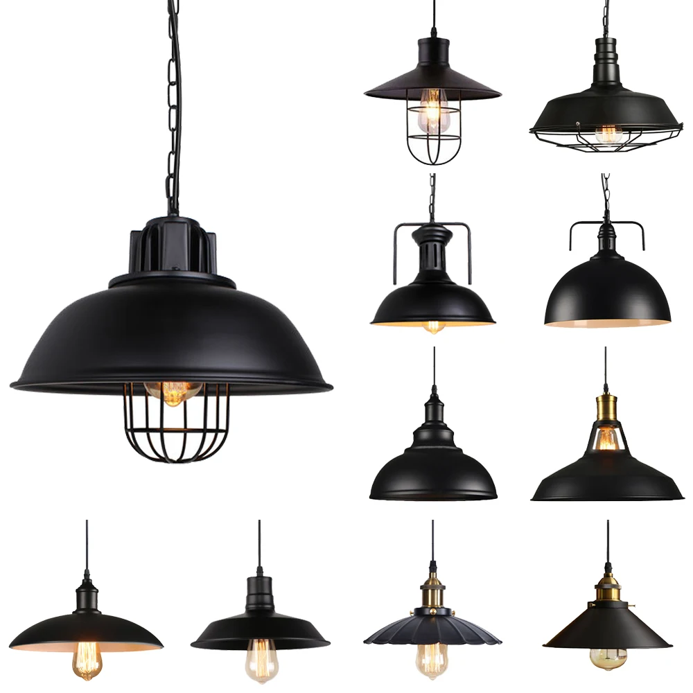 

Industrial Iron Pendant Light Vintage Retro Loft Bar Hanging Ceiling chandelier Lighting Fixture Nordic Lampshade Lamp Home Deco