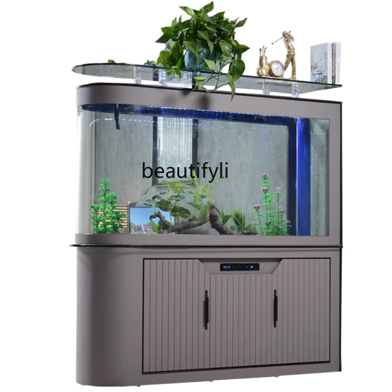 

Bullet Subareas Screens Fish Globe Living Room Home Large Glass Modern Light Luxury Aquarium Change Water Bottom Filter