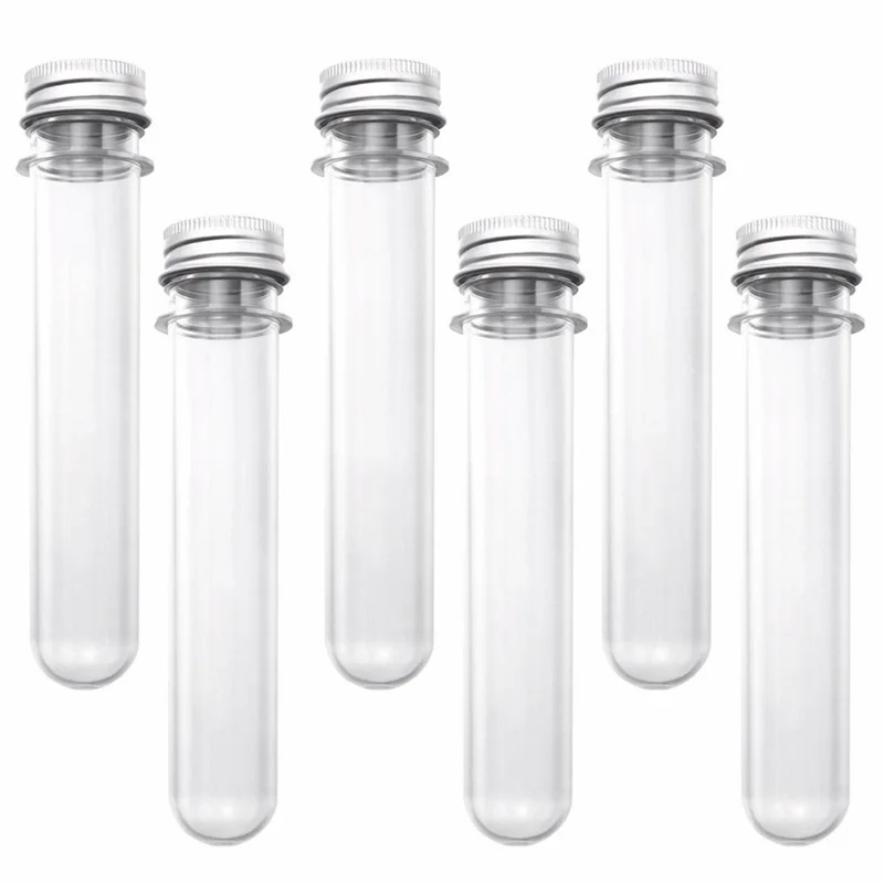 50 Pcs 45Ml Clear Plastic Test Tubes, Tube for Sample, for Scientific Experiments Party Decorate the House Candy Storage