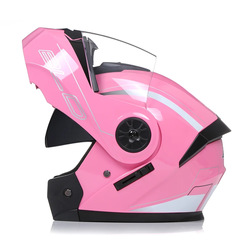 

Теплый мотоциклетный шлем, модульный, закрывающийся на все лицо, зимний, в горошек