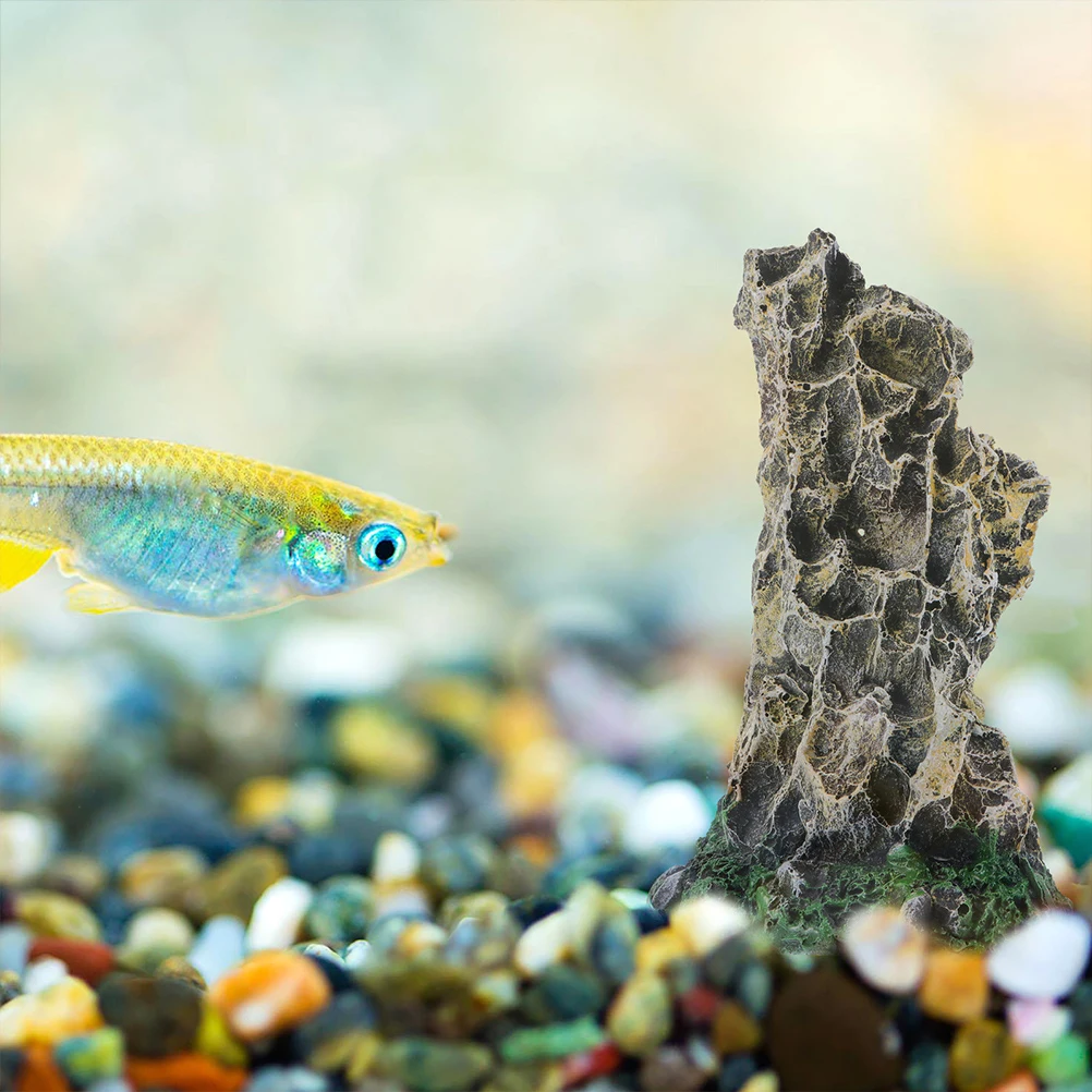 

Resin Aquarium Rockery Ornament Fish Tank Mountain Decor Simulation Rock Turtle Platform Sand Table Adornment Miniature Bonsai