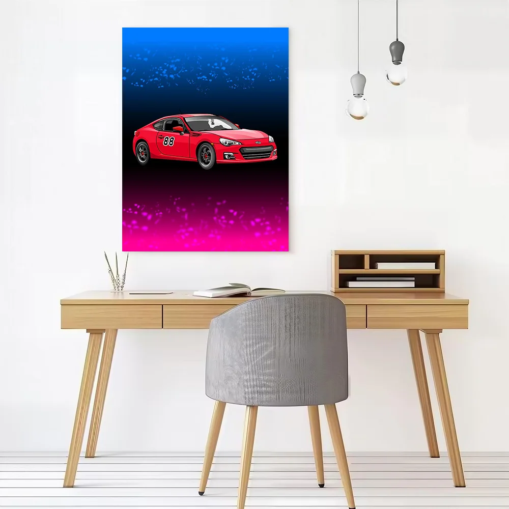 Red Sports Car BRZ Canvas Poster Customizable Printed Canvas Painting Wall Art for Fans Home Decorations Wand Deko Room Decor