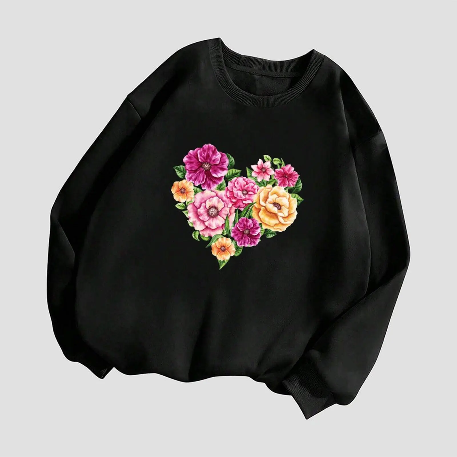 เสื้อสเวตเตอร์กำมะหยี่ คอกลม แฟชั่นฤดูใบไม้ร่วง-ฤดูหนาว สภาพใหม่เอี่ยม สไตล์ลำลอง แขนยาว ลายพิมพ์