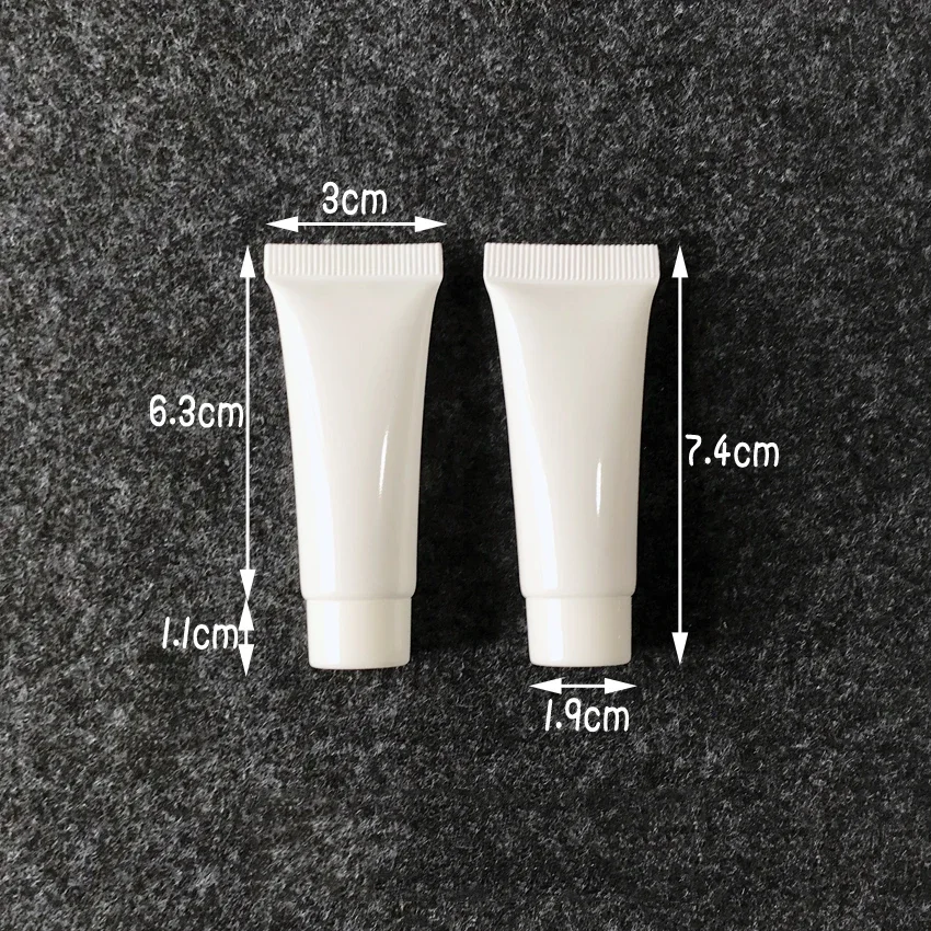 10ml 10g ホワイトプラスチックソフトチューブ空の化粧品スクイーズボトルアイクリームリップグロスローションサンプル詰め替え容器