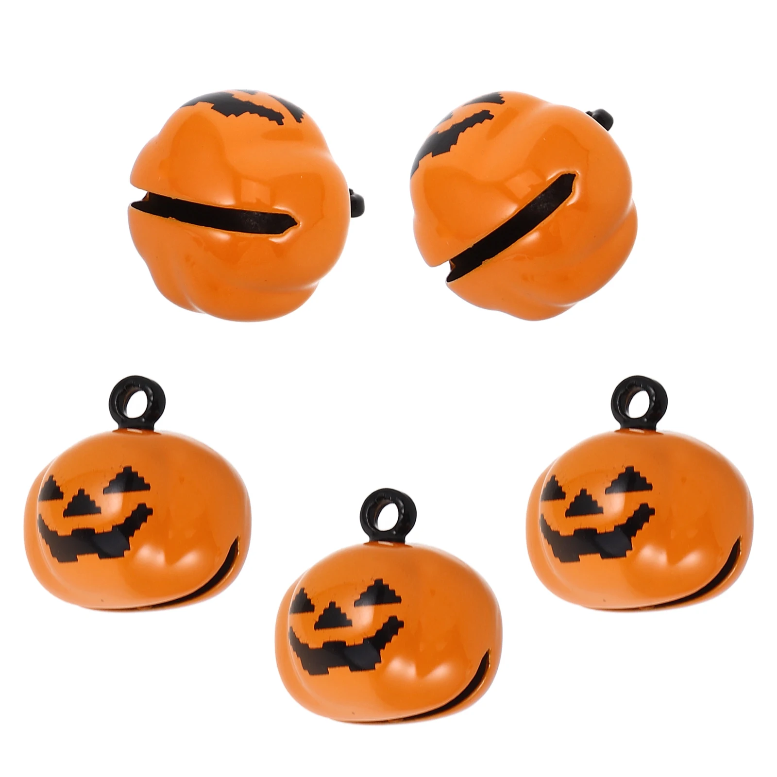 

5 Little Pumpkin Shaped Copper Bells for Dogs Quick Release Buckle Cartoon Design Pet Accessories Dog Collar Orange Charm