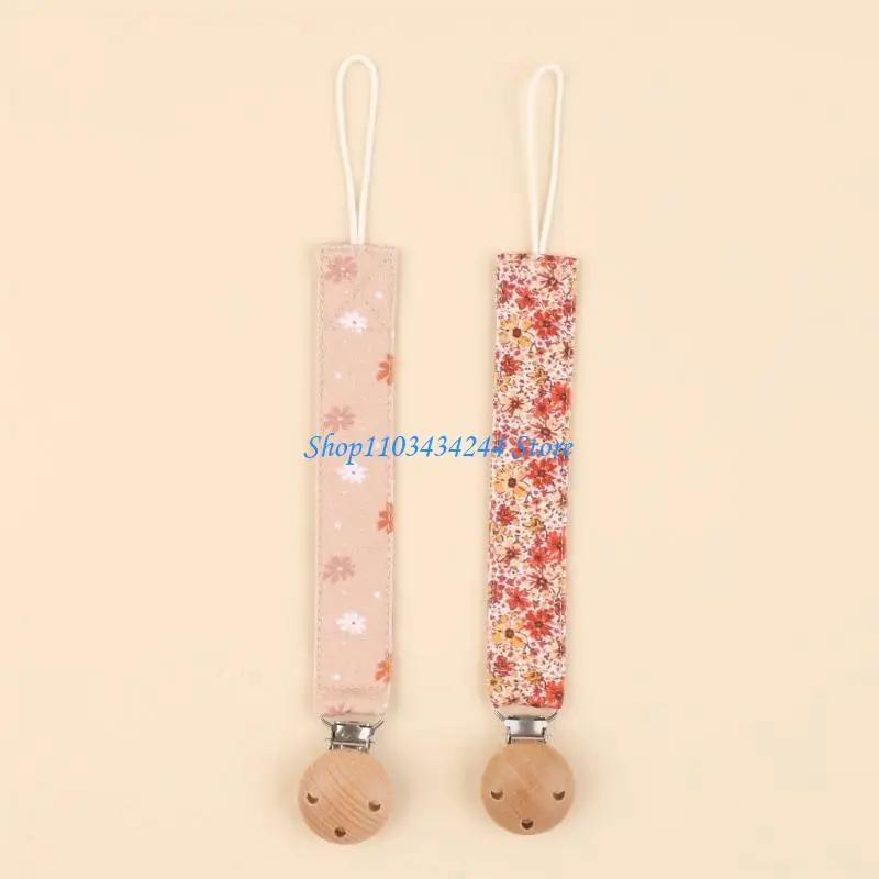 

G2TC Pack 2pcs Baby Pacifier Clip Chain Wood+Cotton Ceether Dopeter веревка для младенца