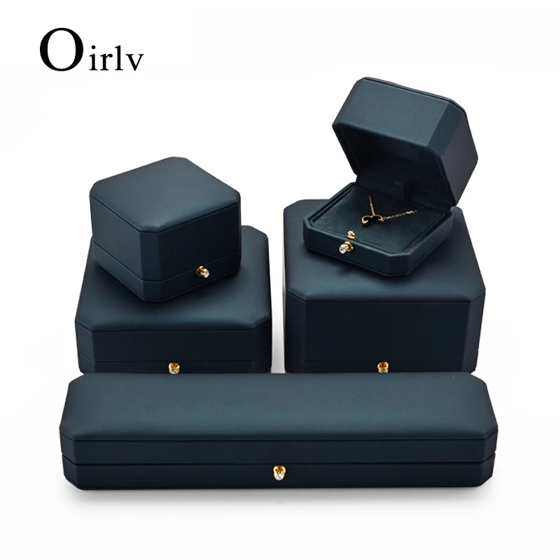 

Oirlv Royal Blue Jewelry Box Wedding Ring Box Well Designed Jewelry Boxes For Bracelet Necklace Earrings Pu Leather Jewelry Box