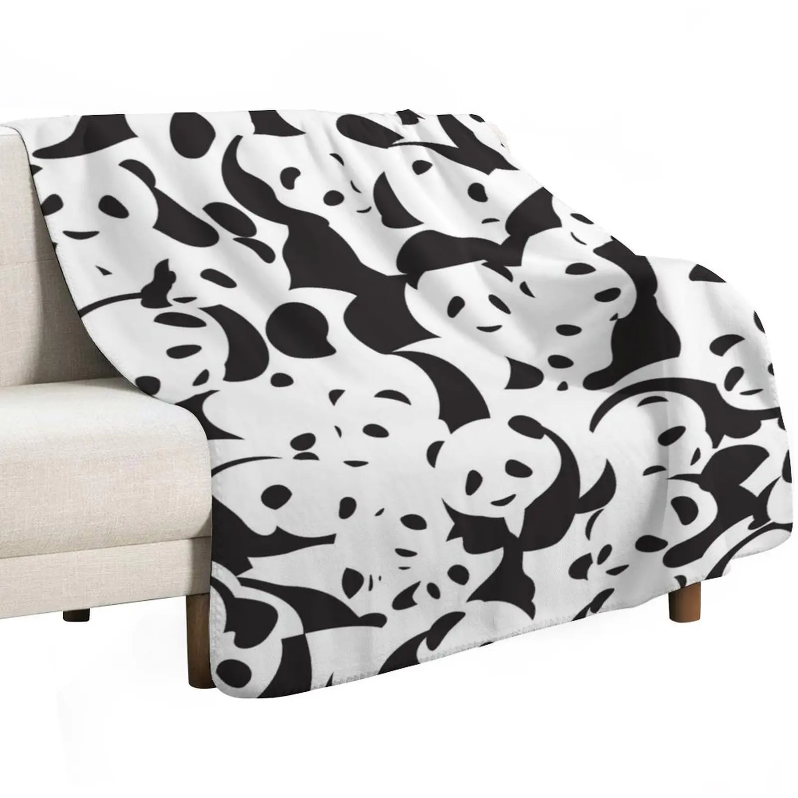 Panda Panda seamless pattern Throw Blanket Vintage For Decorative Sofa for babies anime Flannels Bed Blankets