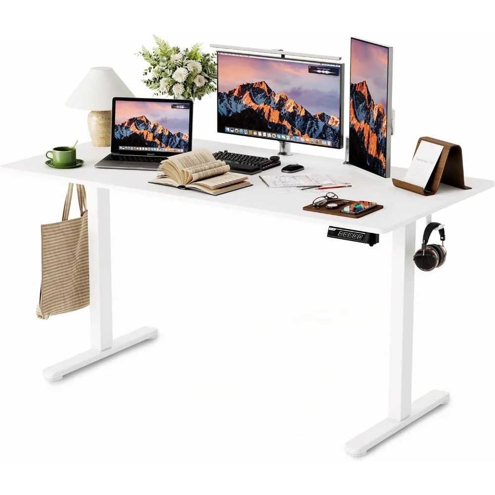 

Electric Standing Desk, 48 x 24 inches Height Adjustable Desk, Ergonomic Home Office Sit Stand Up Desk with Memory Preset