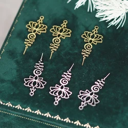 3pcs Exquisite Yogo Lotus Flower Line DIY Earrings Stainless Steel Pendant Charms for Jewelry Making Necklace Women Accessories