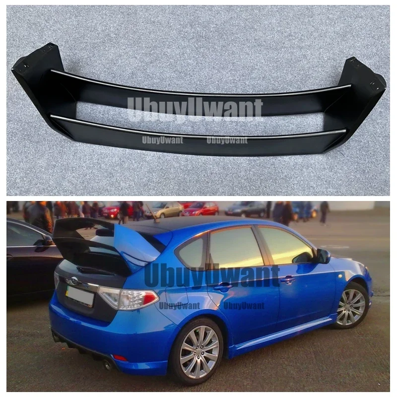 سبويلر لسوبارو امبريزا WRX STI X 10th عالي الجودة من ألياف الكربون/مادة FRP سبويلر خلفي للسيارة باللون الأسود غير اللامع 08-11 #2