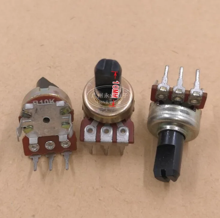 5 Piece R121 Type Vertical Single 3 Feet Adjustable Potentiometer Volume Regulator B10K B20K B50K Handle Length 10MMF