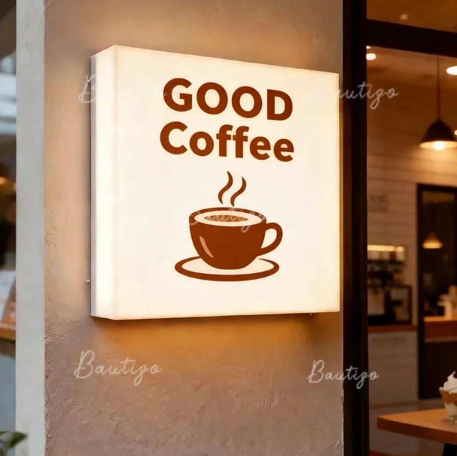 GOOD Coffee Single Sided Light Box Custom Acrylic Light Box Outdoor Hanging Board Advertising LightBox Sign Store Led Light Box