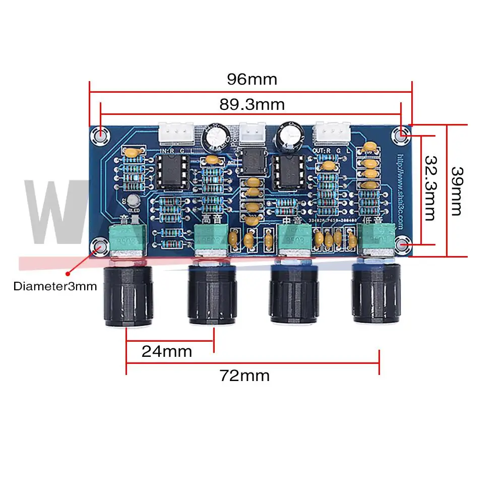 XH-A901 NE5532 Tone Board preamp Pre-amp With treble bass volume adjustment pre-amplifier Tone Controller For amplifier Board