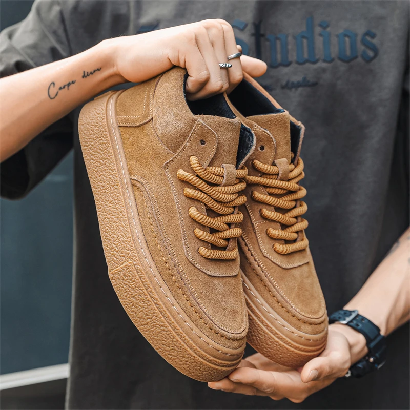 

New Genuine Leather Mens Casual Shoes Fashion Lace-up Comfy Outdoor Sneakers Business Oxfords Office Sport Shoes Tennis Walking