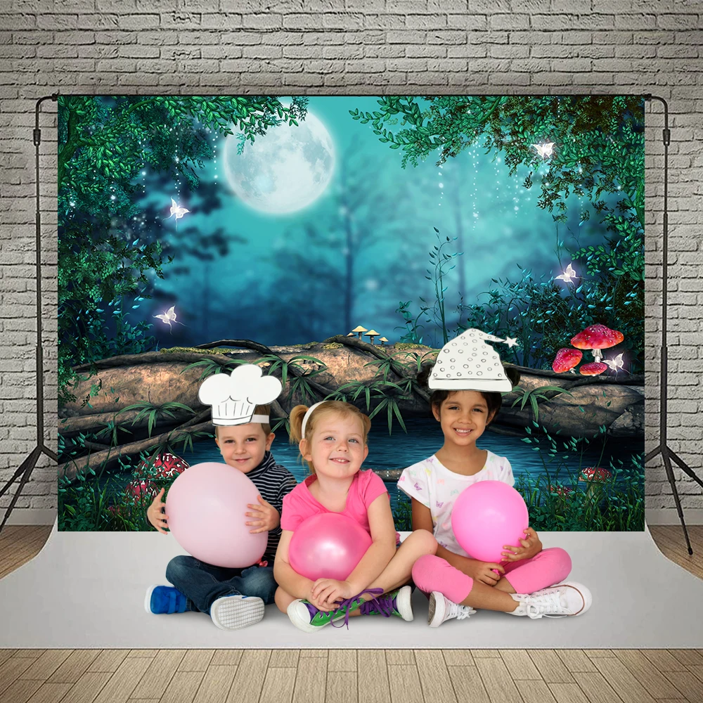 Dreamlike Fairy Tale Tree Forest Castle Wedding Photocall Baby Photography Backgrounds Decoration Vinyl Backdrops Photo Studio