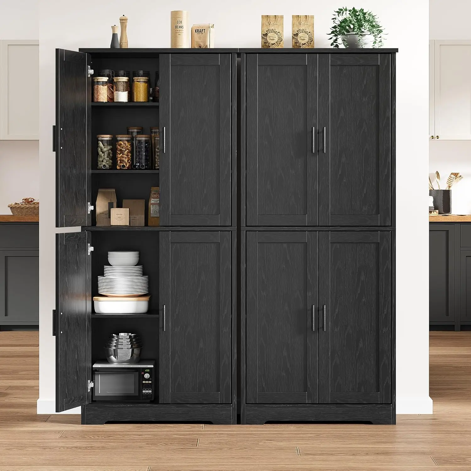 Kitchen Pantry Cabinet,Freestanding Pantry Storage Cabinet with Doors and Shelves,70\
