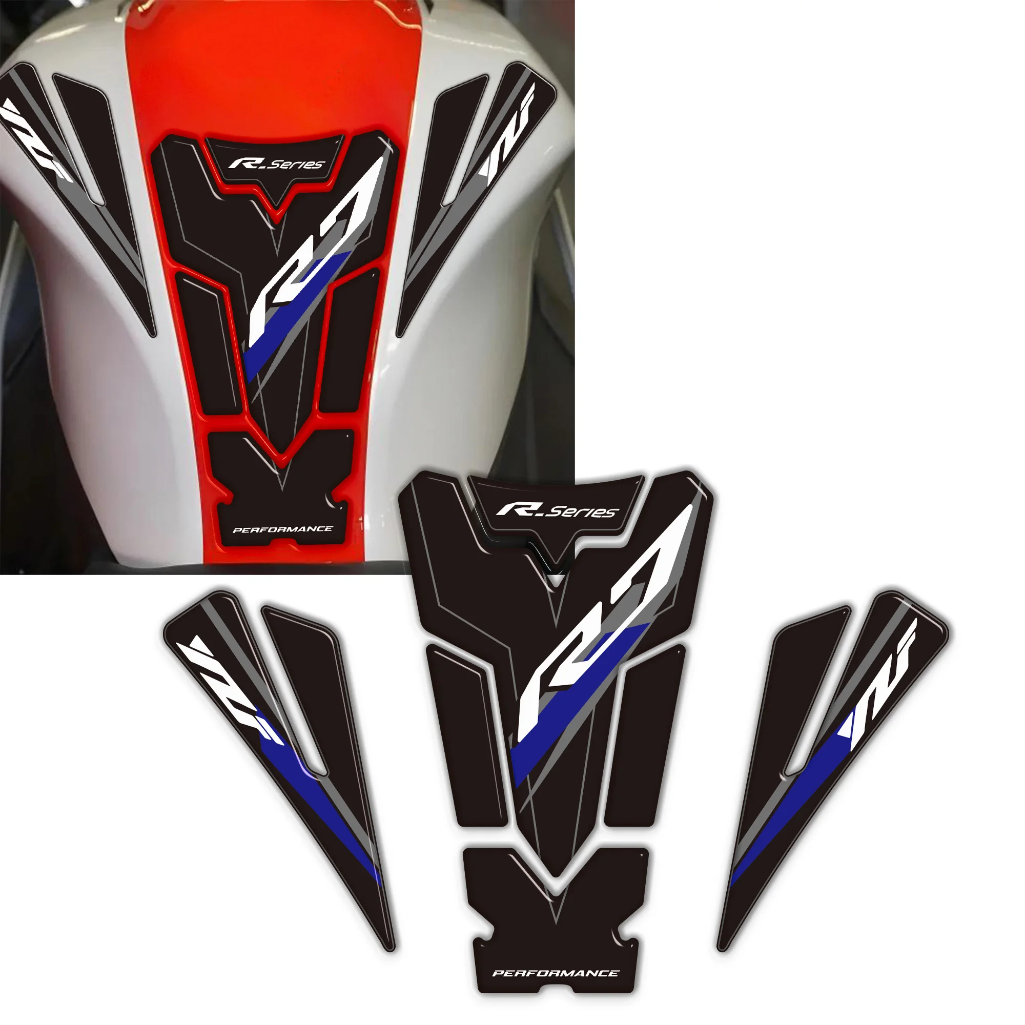3D side tank  Guard protector stickers compatible with Yamaha R7 2021-2025