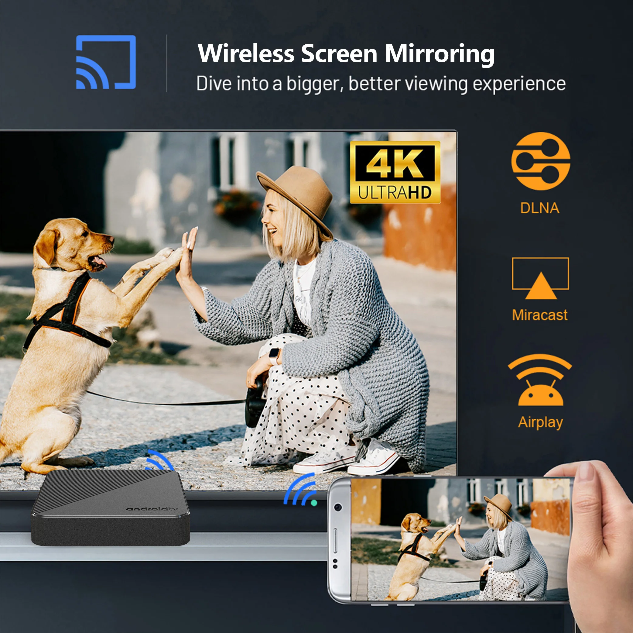 Android14.0 Smart TV Box Allwinner H313 Quad Core Wifi 6 BT5.0 HDR TV BOX Multi Language Media Player Set Top Box Mortal T1S