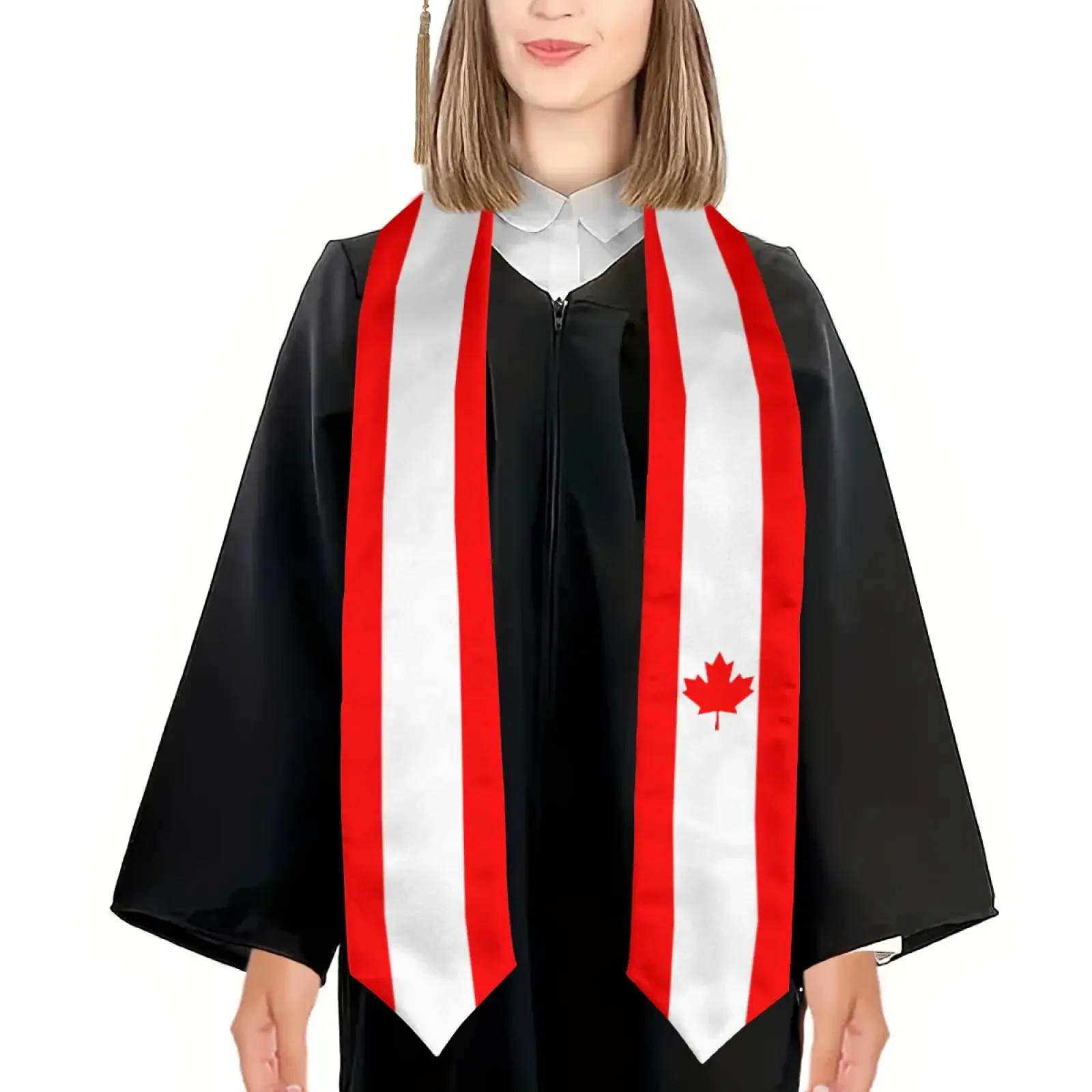 Bandera de Canadá, estola de graduación, chal, faja, honor para estudiar, estudiantes internacionales