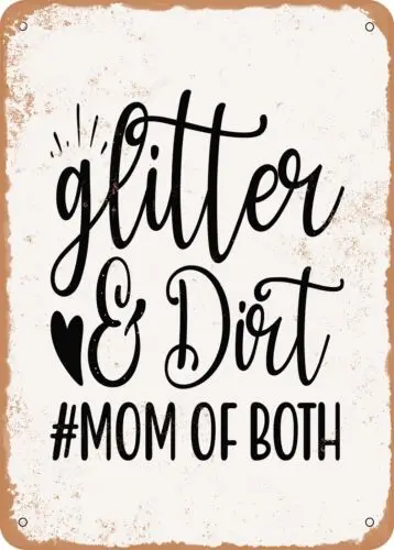 Металлический знак-блеск и грязь мама-винтажный ржавый вид