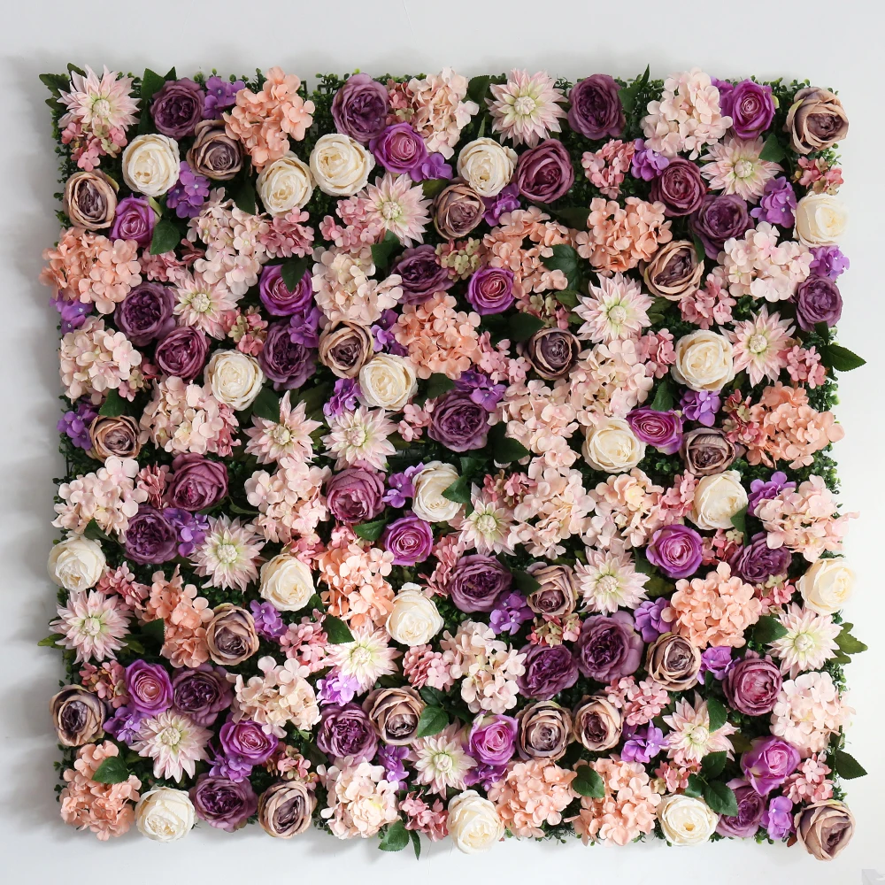 

60x40cm Artificial Flowers Wall Panel 3D Flower Backdrop Faux Roses for Background Wall Party Wedding Bridal Shower Decoration