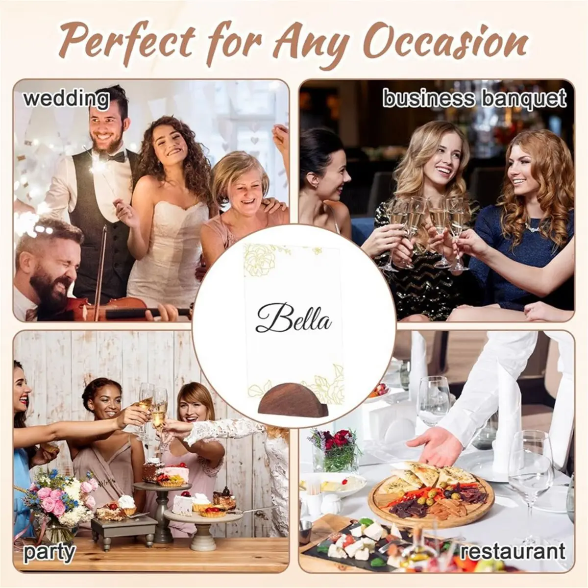 Home Tool 24PCS Table Number Holders Card Holders Wooden Wedding Table Name Number Holder Place Card Holder