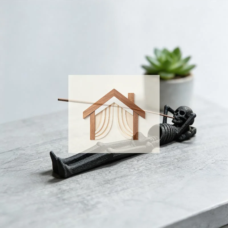 3D Printed Lazy Skeleton Incense Holder Halloween Fun Home Incense Decoration With Ash Tray Base