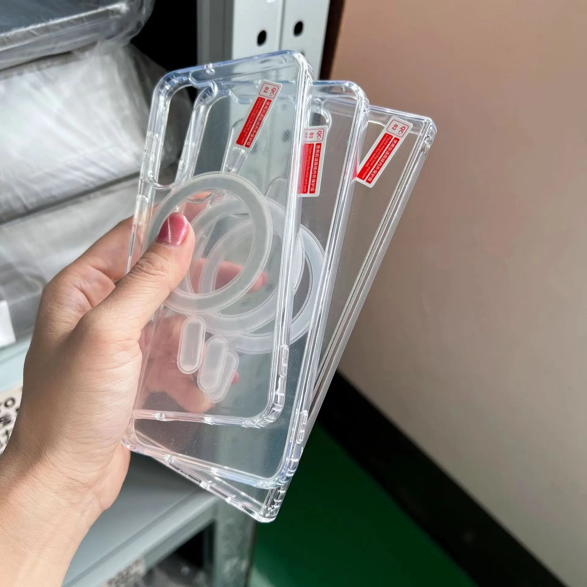 حافظة مغناطيسية Magsafe لهاتف سامسونج جالاكسي S25 S24 S23 S22 Ultra Plus S 25 24 23 S25Ultra شحن لاسلكي غطاء شفاف مقاوم للصدمات