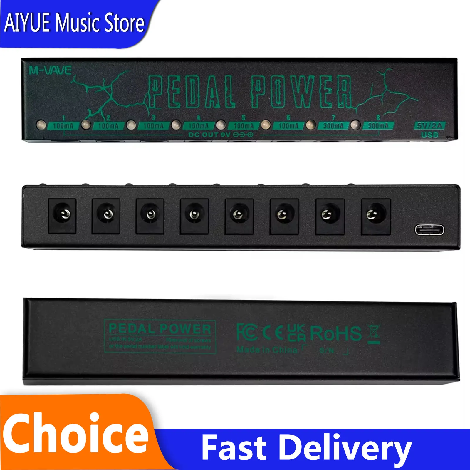 

M-VAVE PEDAL POWER Guitar Pedal Power Guitar Effector Power Supply 8 Isolated DC 9V 100mah or 300mah Output Guitar Accessories