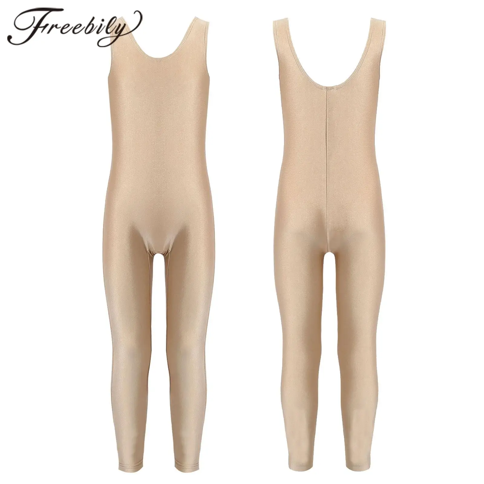 

Kids Sleeveless Full Body Ballet Leotard Skin Tight Gymnastics Jumpsuits Bodysuit Dancing Costume Girls Dancewear