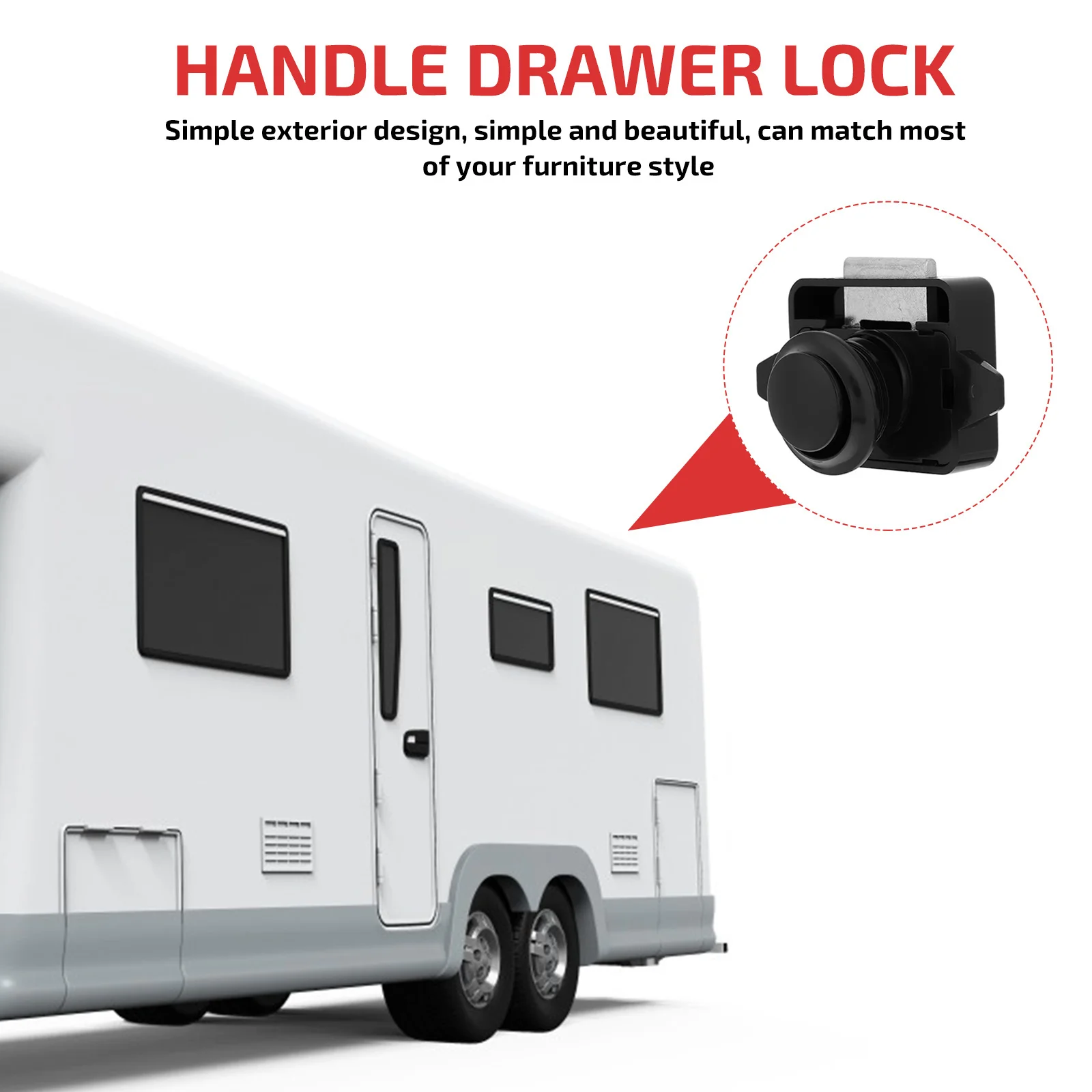 

5pcs Button Catch Lock For Cabinet Door Zinc Alloy Push Latch Rv Motorhome Caravan Drawer Furniture Door Catch Bolt