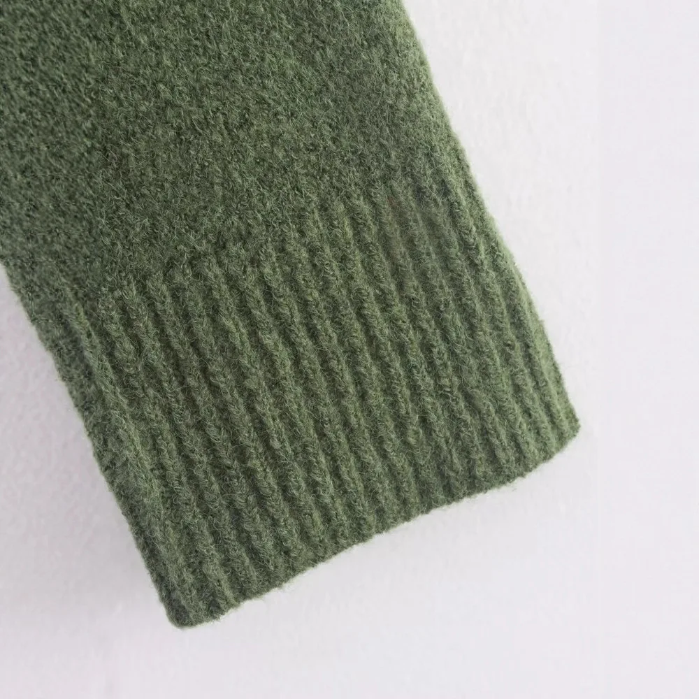 Comfortable Knitted High Collar Long Sleeve Short Sweater Fashionable Versatile Solid Color Autumn New Arrival Women's Wear