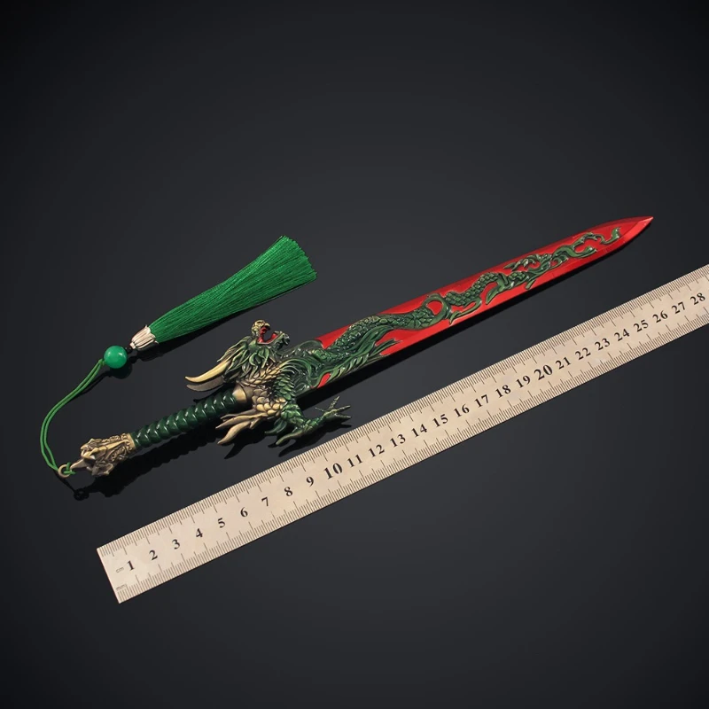 29 cm/11.41 pouces Film et TV périphérique deux Dragon douze épées divines alliage couteau ancien armes modèles Collection ornements jouets